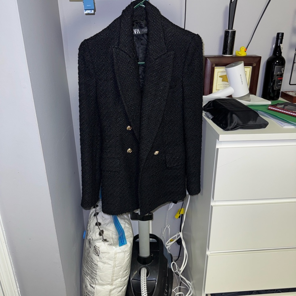Zara Black Tweed Blazer